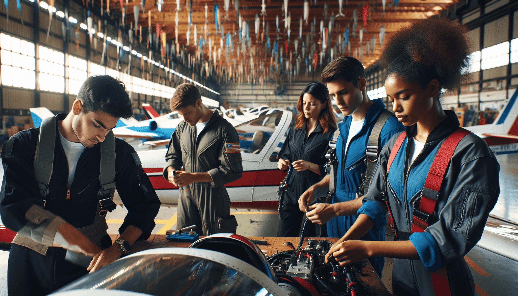 Pilots in Hangar